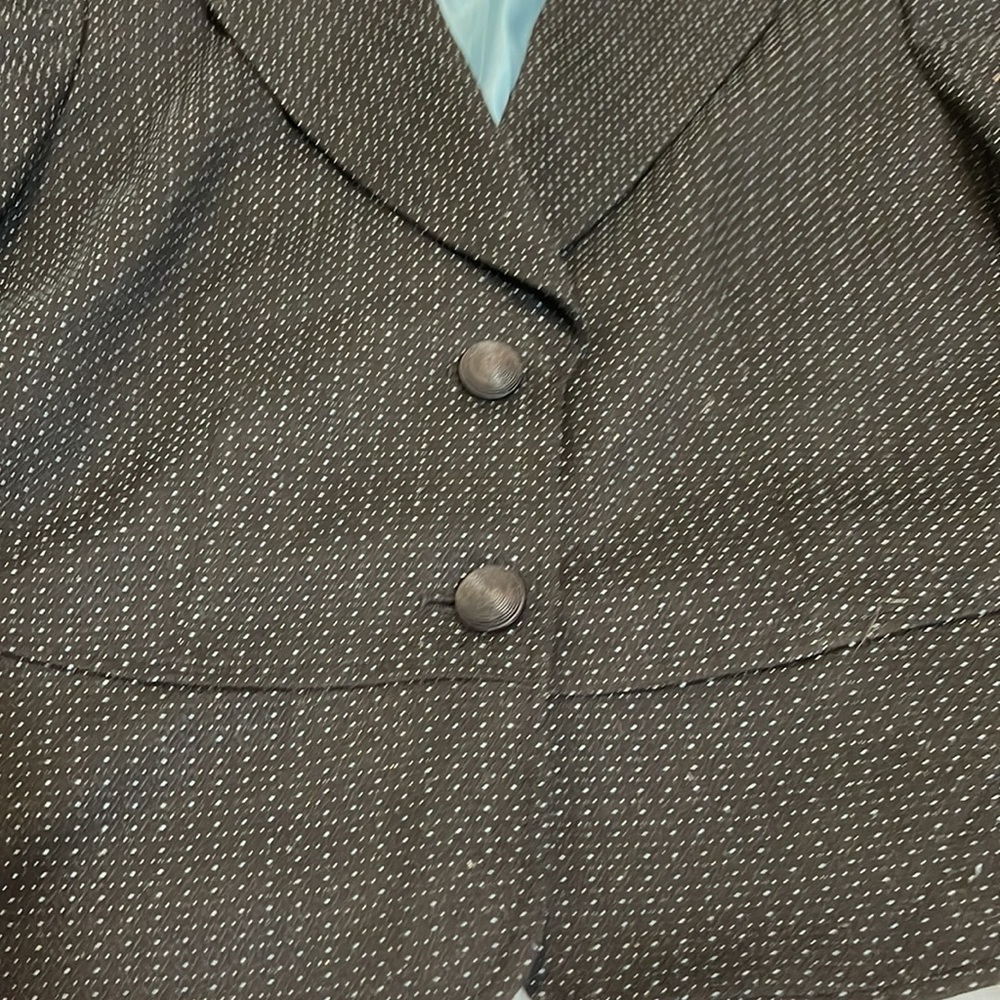 Jones New York Suit black with small dots of turquoise size 12 - Picture 5 of 13